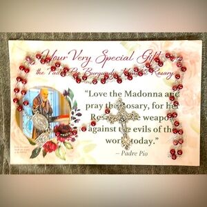 🍀 NEW red hematite bead Catholic rosary, Padre Pio edition, large cross crucifix